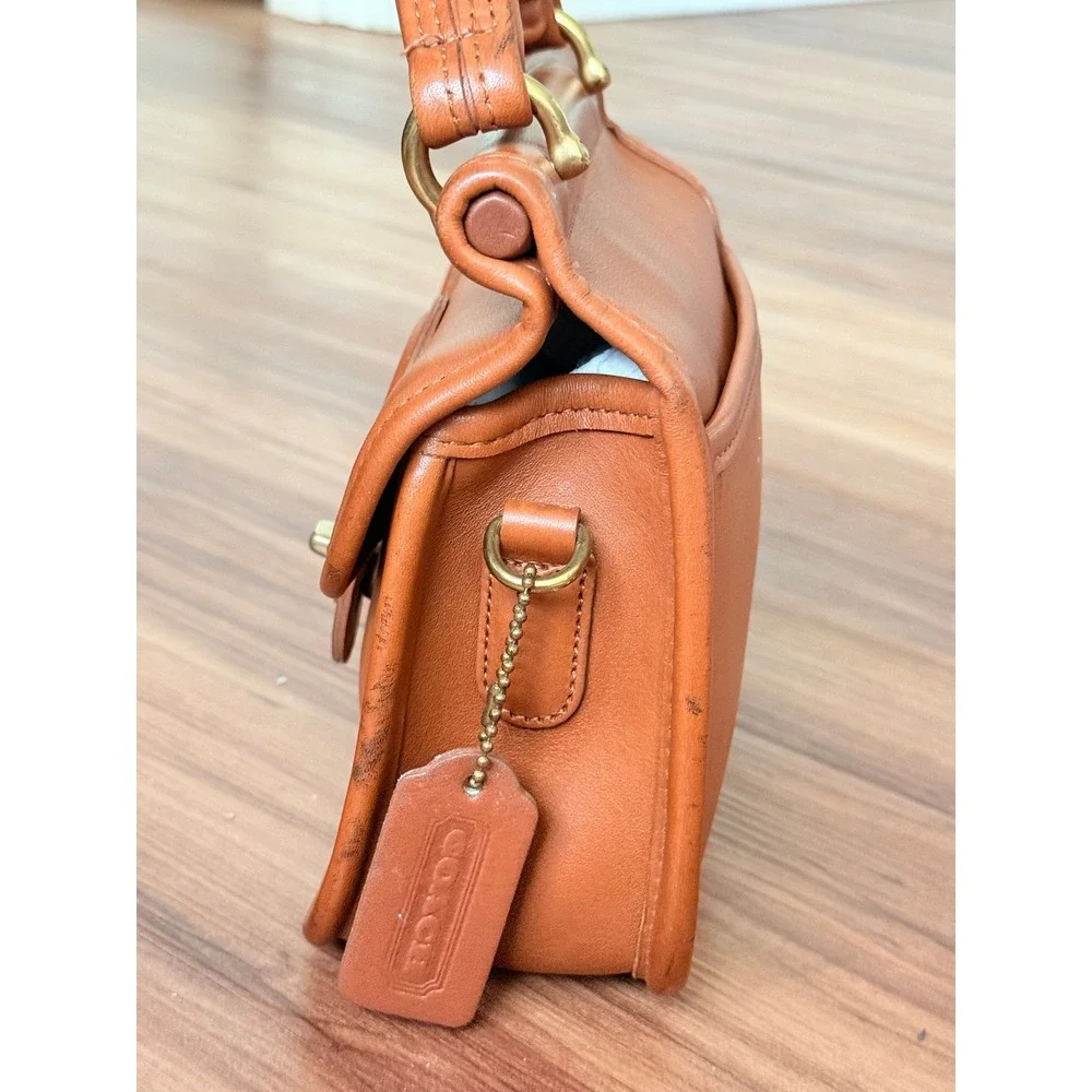 Vintage Coach Leather Mini Willis Winnie No.B7C-9023 British Tan Dowel Top - Picture 11 of 12